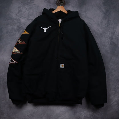 00s Black Carhartt Texas Longhorns Champions Hooded Jacket 5901