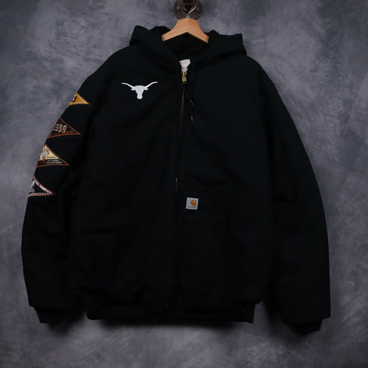 00s Black Carhartt Texas Longhorns Champions Hooded Jacket 5901