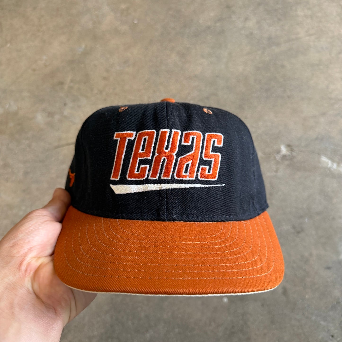 90s Black Texas Longhorns Snapback Hat 5803