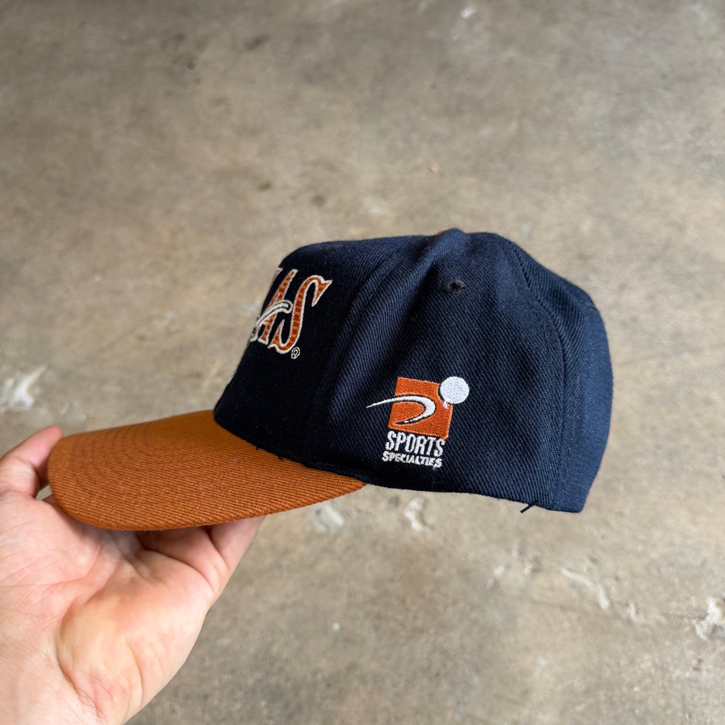 90s Navy Blue Texas Longhorns Sports Specialties Snapback Hat 5773