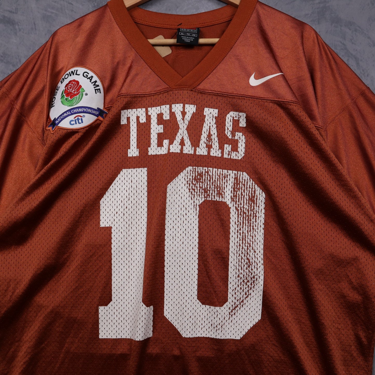 Early 00s Burnt Orange Nike Texas Longhorns Rose Bowl National Championship Jersey 5886