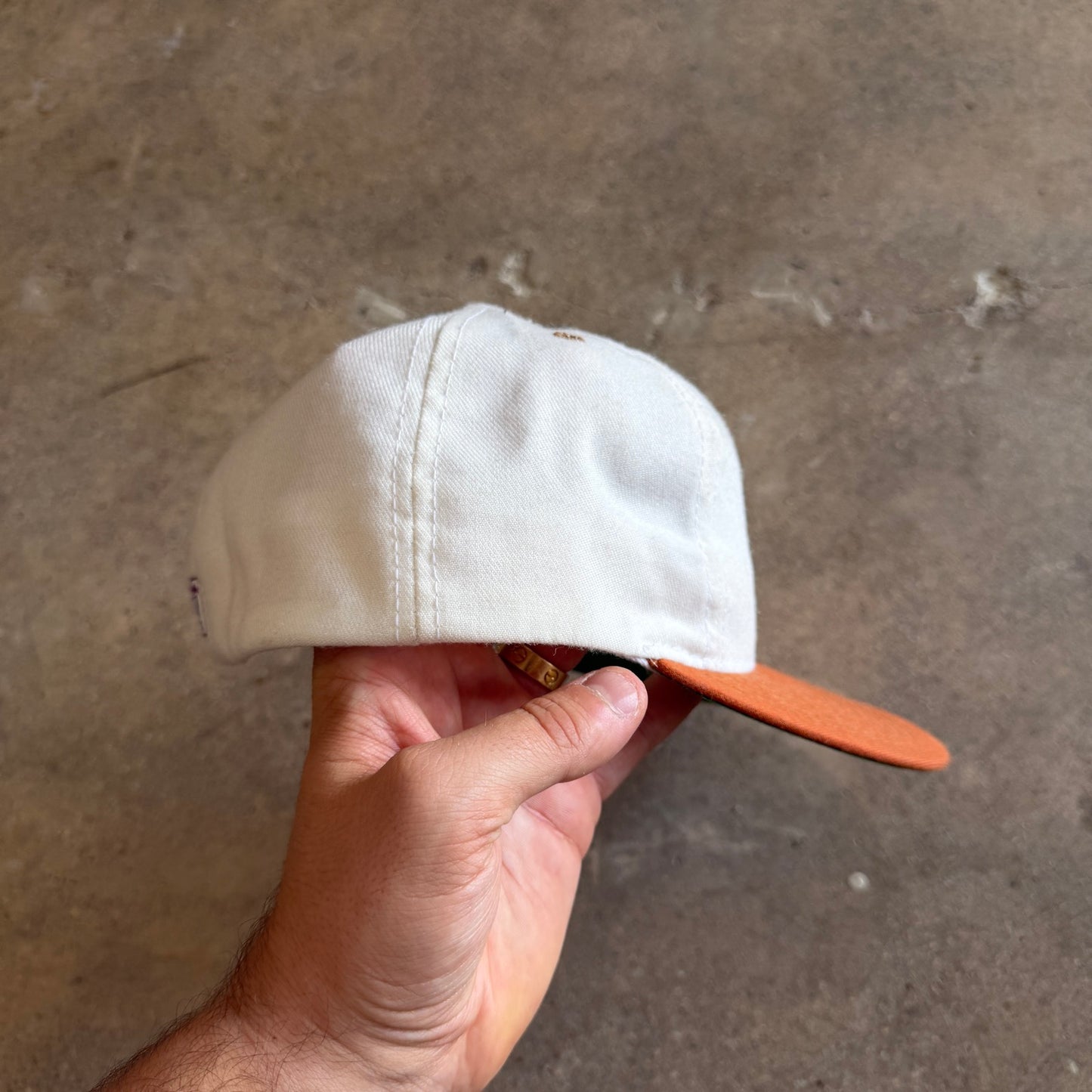 90s White Texas Longhorns The Game Fitted Hat 5796