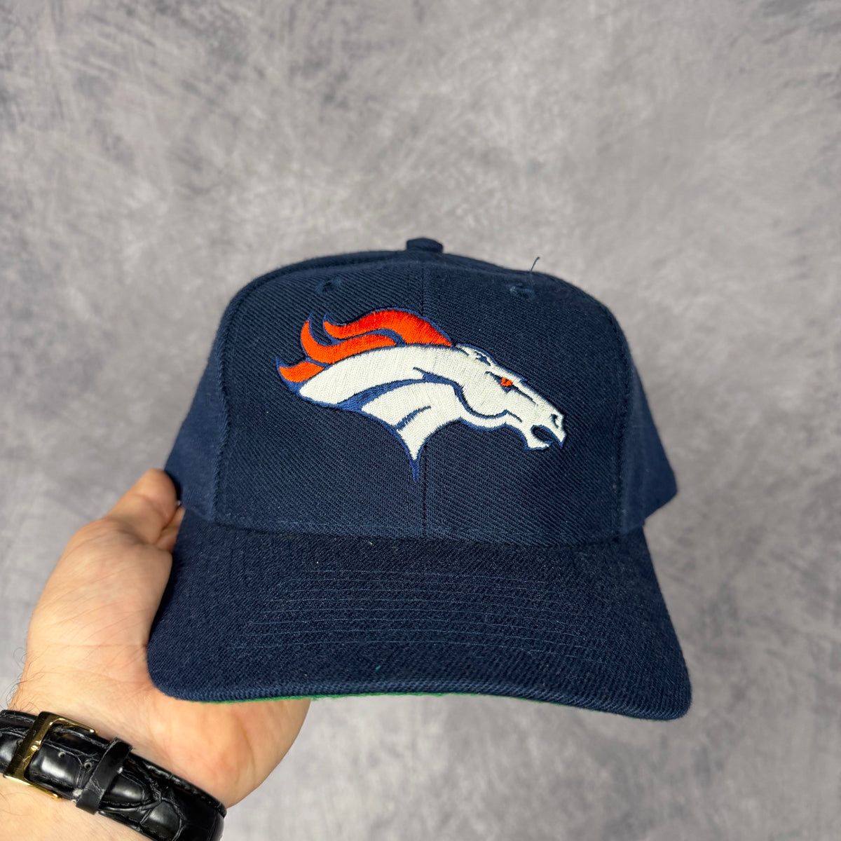90s Navy Blue Denver Broncos Snapback Hat 6824