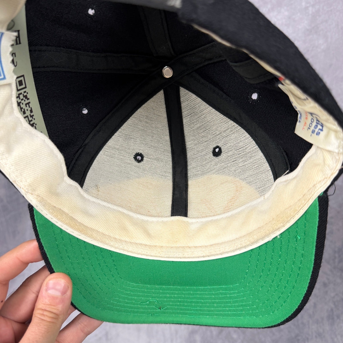 90s Black Pittsburgh Steelers Sports Specialties Single Line Script Snapback Hat 6876