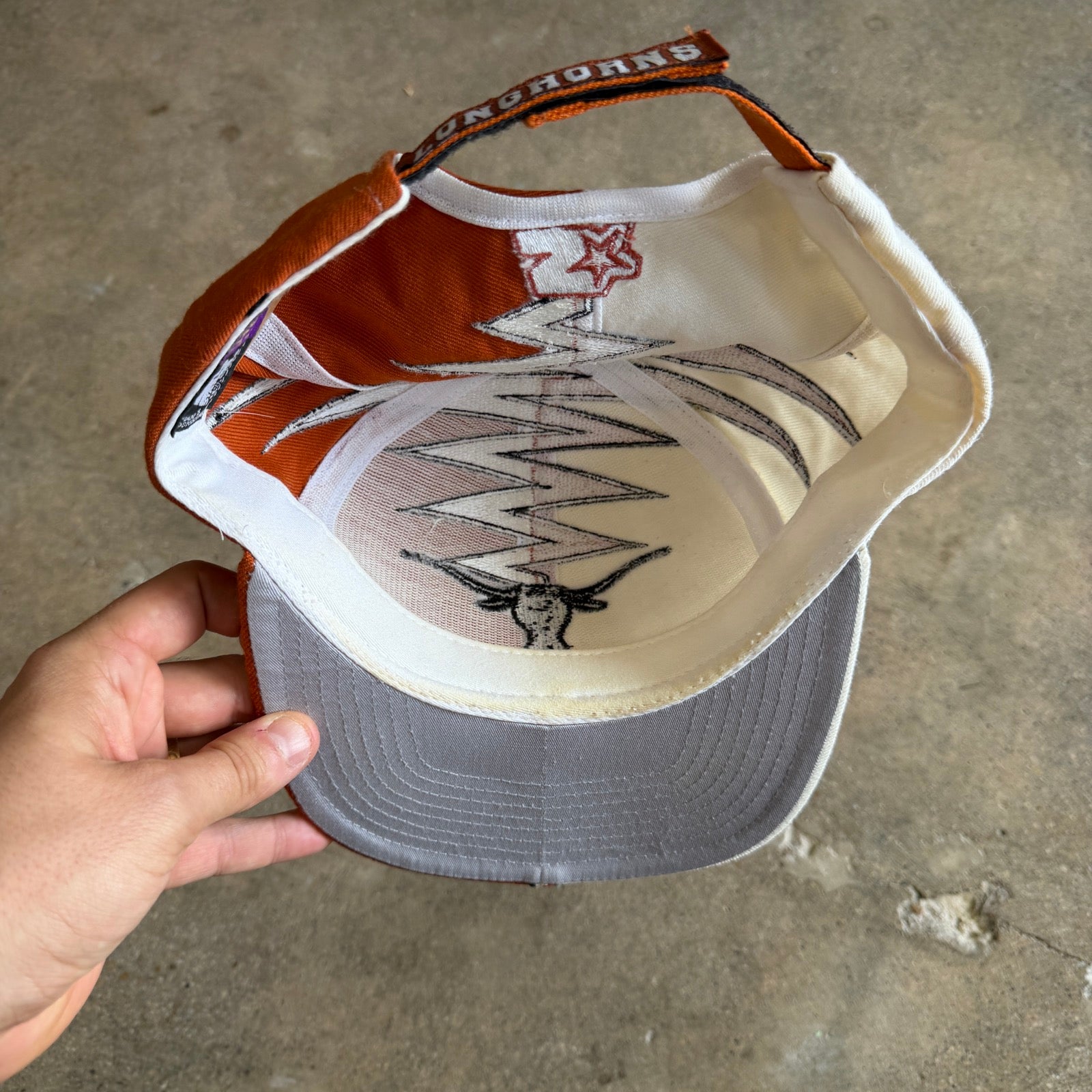 90s Orange and White Texas Longhorns Starter Shockwave Snapback Hat 5777