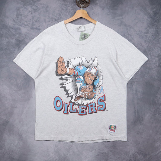 1993 Grey Houston Oilers Shirt 6709