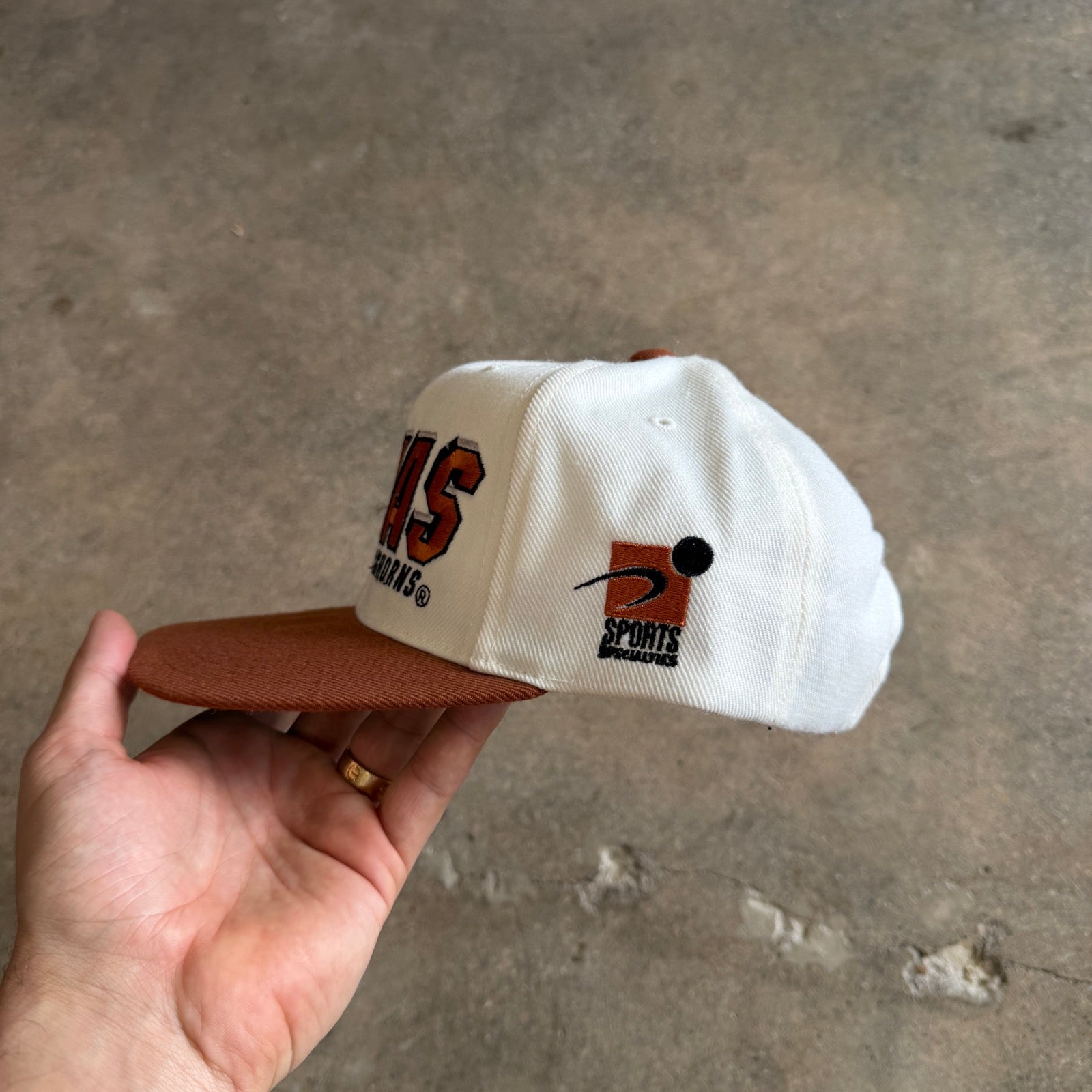90s White Texas Longhorns Sports Specialties Snapback Hat 5776