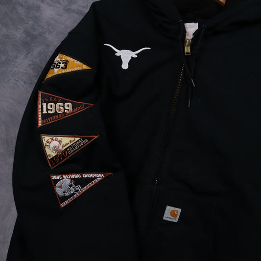 00s Black Carhartt Texas Longhorns Champions Hooded Jacket 5901
