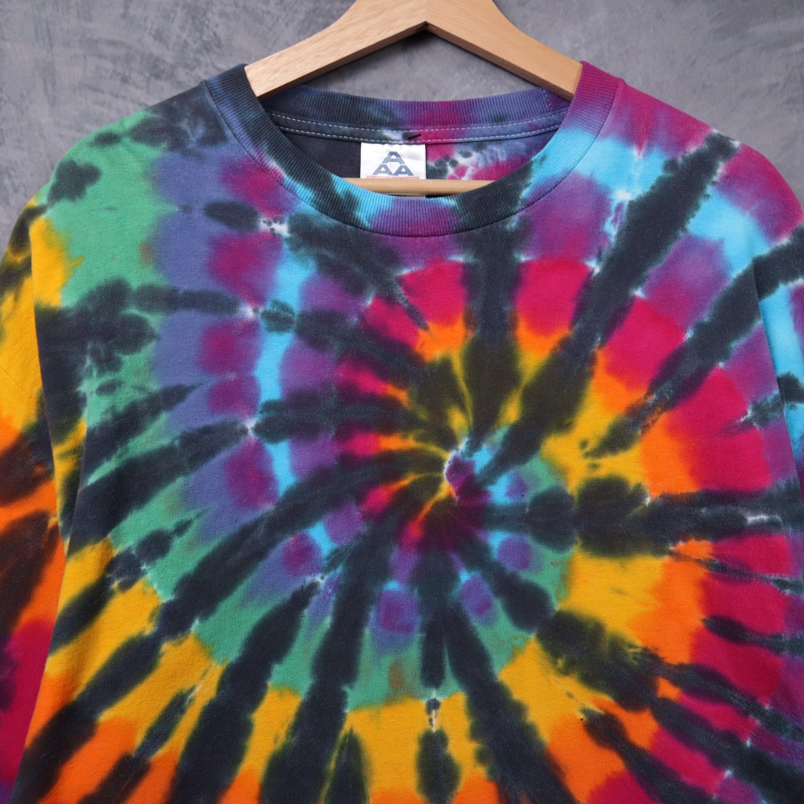 Y2K Rainbow Spiral Tie Dye Long Sleeve Shirt 5416
