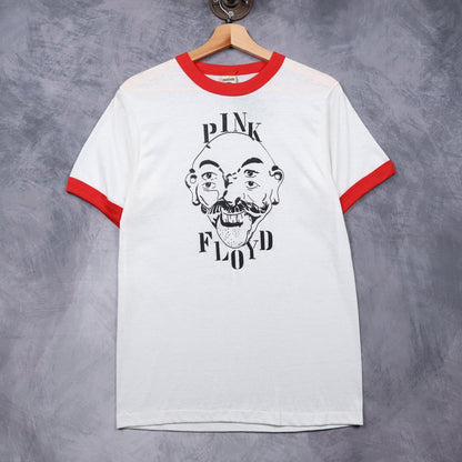80s White Pink Floyd Ringer Shirt 4948