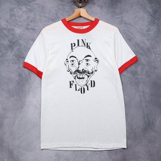 80s White Pink Floyd Ringer Shirt 4948