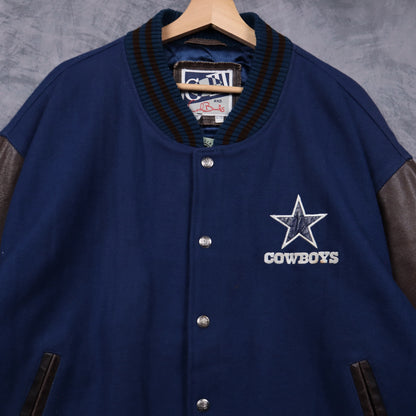 90s Navy Blue Dallas Cowboys GIII Carl Banks Varsity Jacket 6508