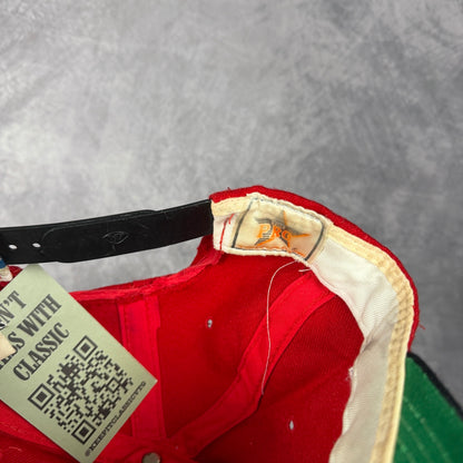 90s Red San Francisco 49ers Sports Specialties Script Snapback Hat 6800