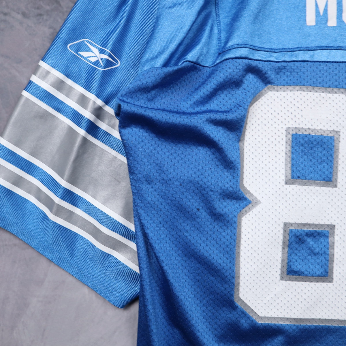 00s Blue Detroit Lions Morton #87 Reebok NFL Jersey 6580