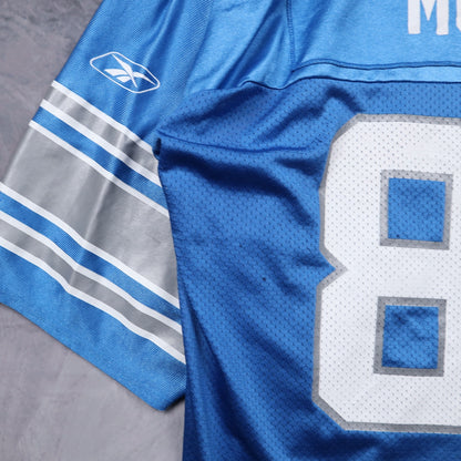 00s Blue Detroit Lions Morton #87 Reebok NFL Jersey 6580