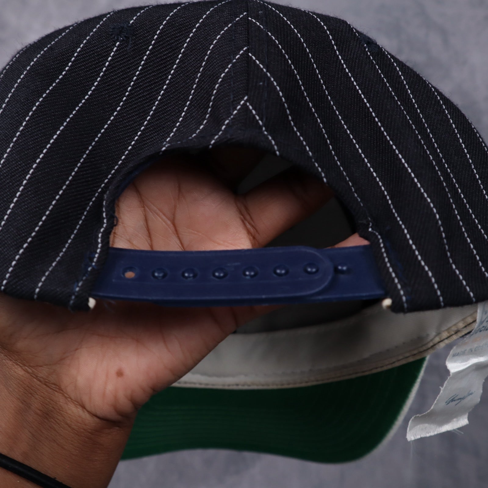 90s Navy Pinstripe New York Yankees Sports Specialties Snapback Hat 5561