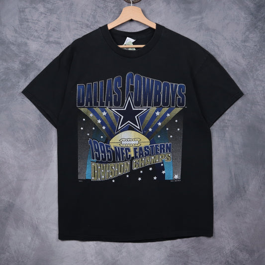 1995 Black Dallas Cowboys NFC Eastern Division Champs Shirt 6739