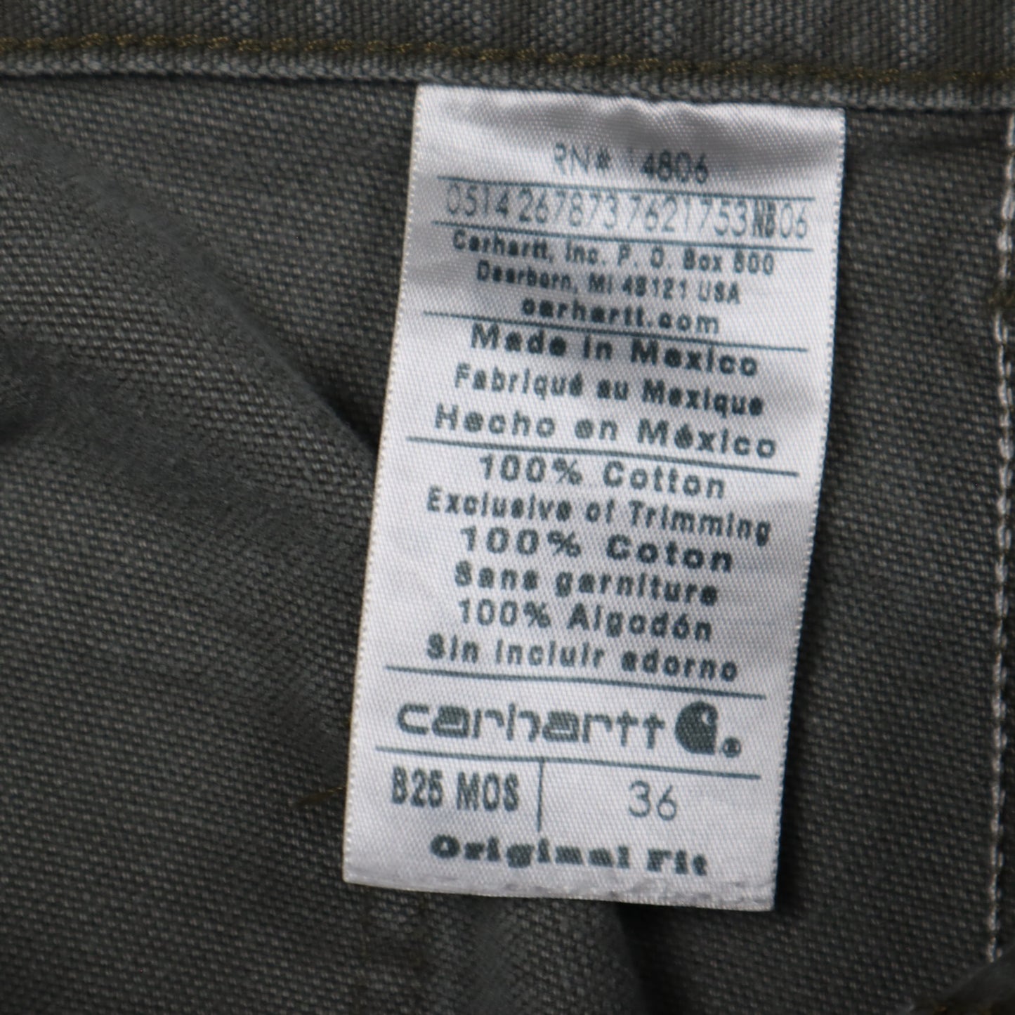 Y2K Moss Green Carhartt Painted Carpenter Shorts 5171