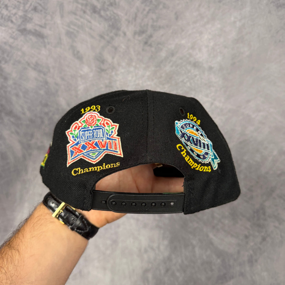 90s Black Dallas Cowboys Super Bowl Champions Snapback Hat 6806