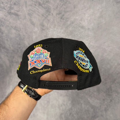 90s Black Dallas Cowboys Super Bowl Champions Snapback Hat 6806