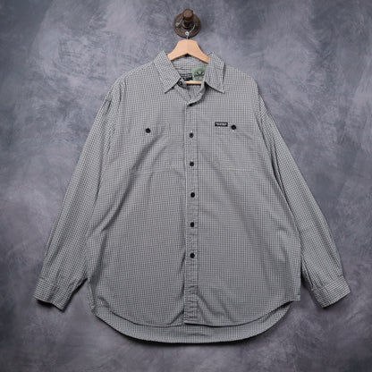 Early 00s Black and White Polo Jeans Co. Ralph Lauren Check Long Sleeve Button Up Shirt 5429