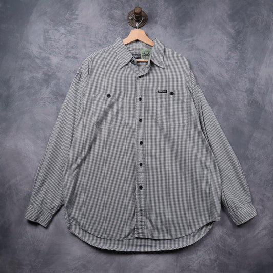 Early 00s Black and White Polo Jeans Co. Ralph Lauren Check Long Sleeve Button Up Shirt 5429