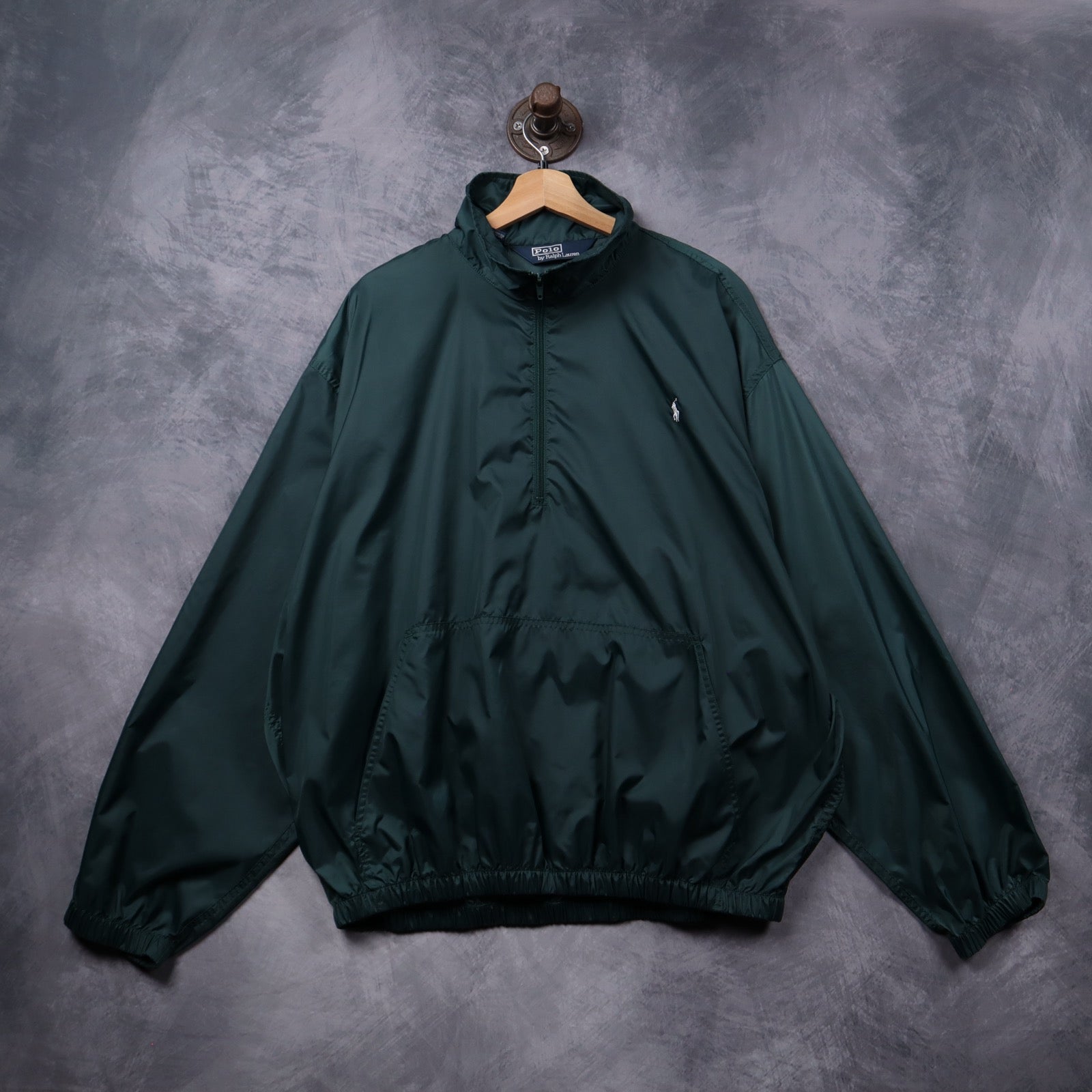 90s Forest Green Polo Ralph Lauren Half Zip Windbreaker 5322
