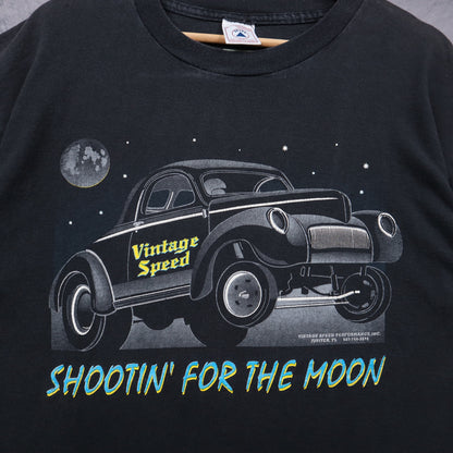 00s Black Vintage Speed Shootin' For The Moon Shirt 7244