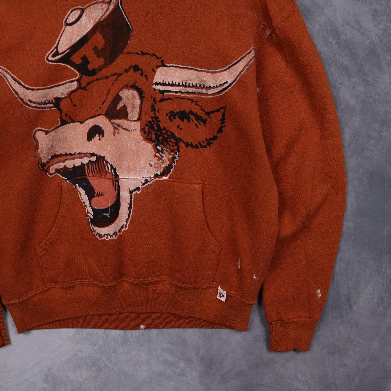 00s Burnt Orange Texas Longhorns Graphic Hoodie 5679