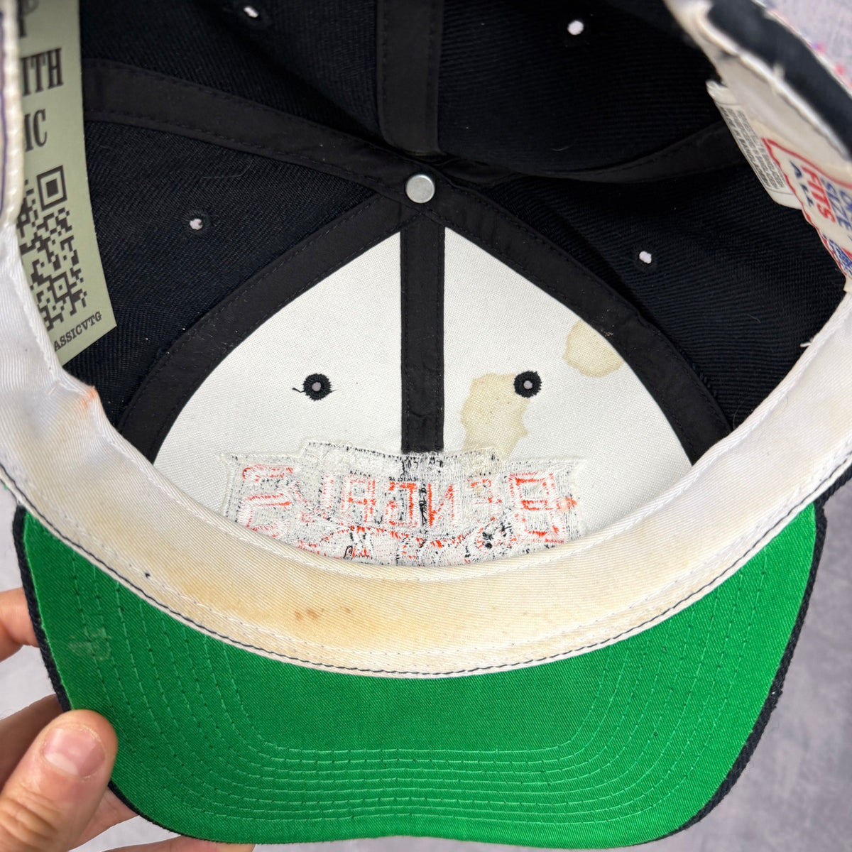 90s Black Cincinnati Bengals Sports Specialties PLain Logo Snapback Hat 6864