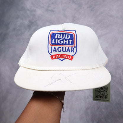 90s White Bud Light Jaguar Racing Hat 7292