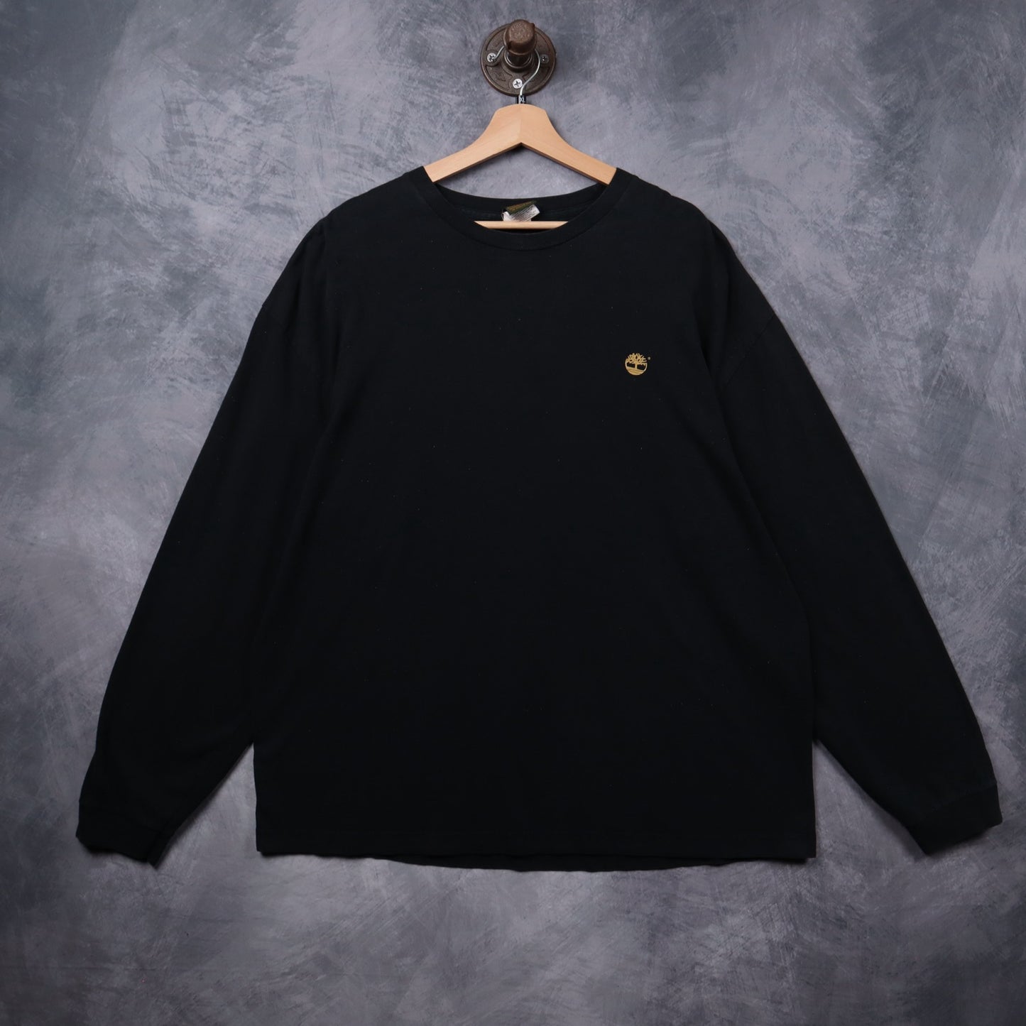 Y2K Black Timberland Logo Long Sleeve Shirt 5433