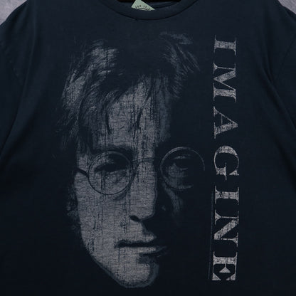Early 2000s Faded Black John Lennon Imagine Shirt 5371