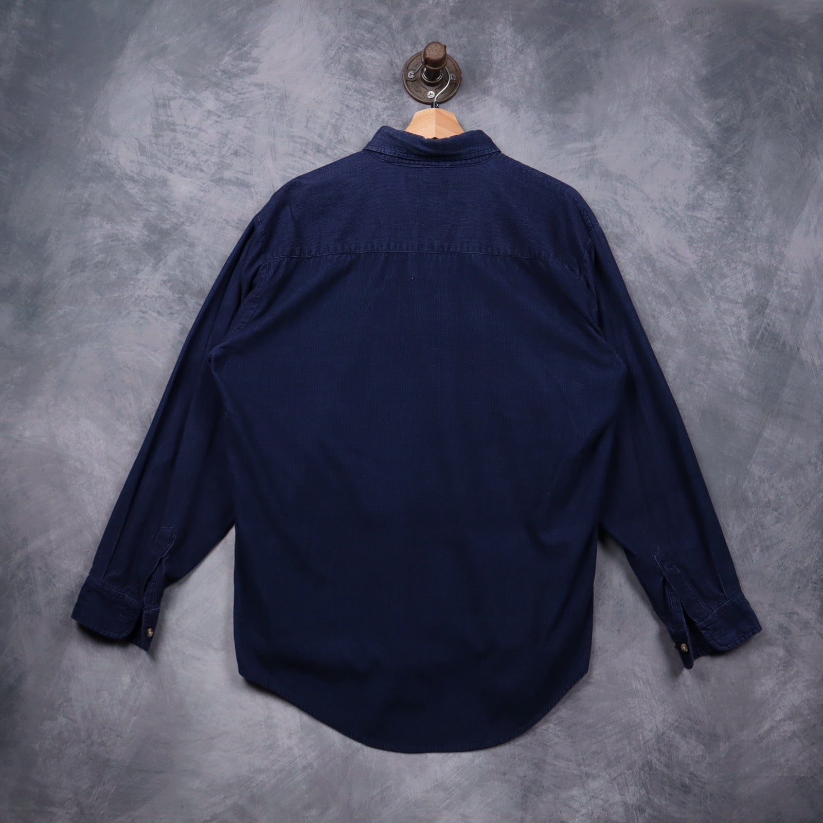 90s Navy American Eagle Outfitters Corduroy Button Up Long Sleeve Shirt 5604