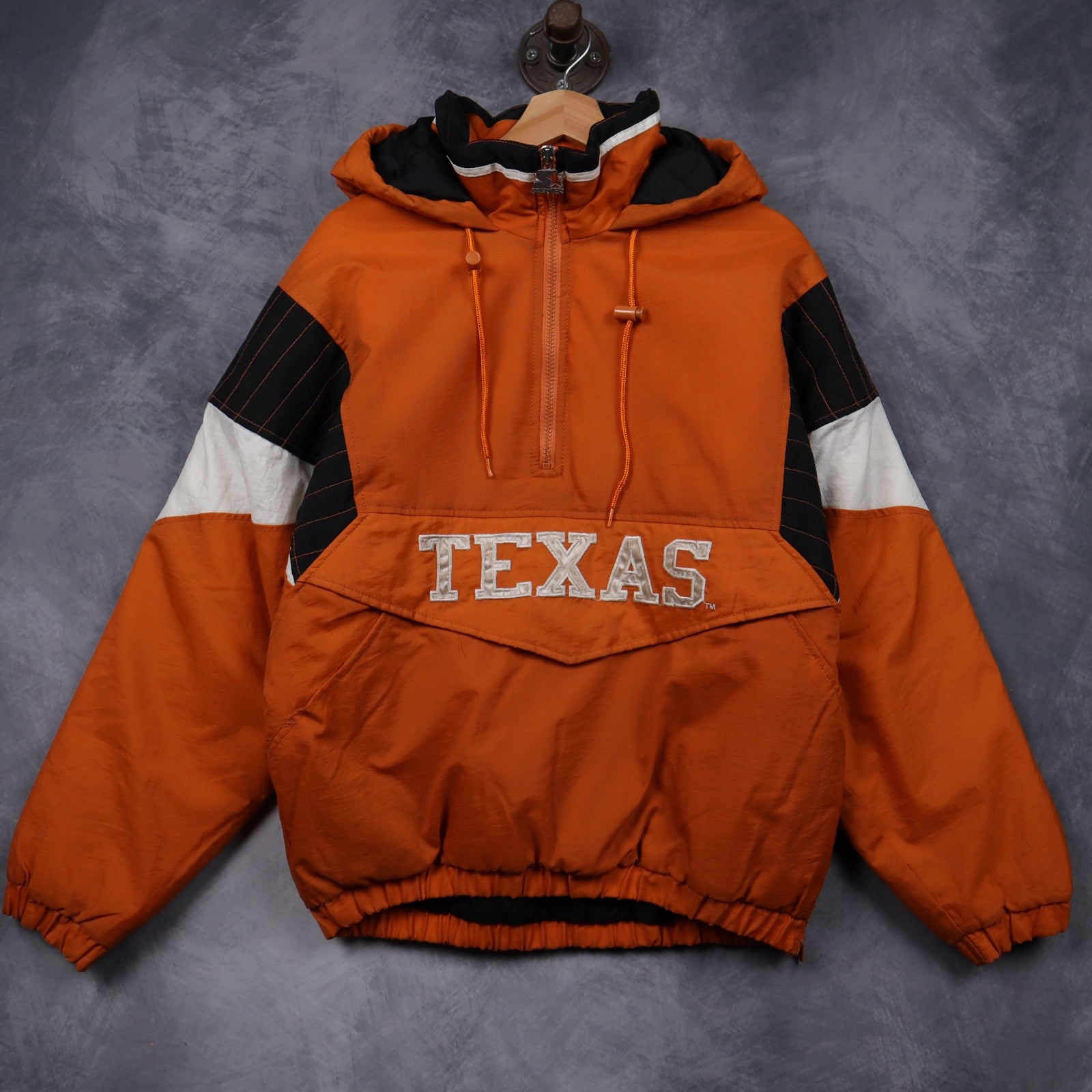 90s Orange Texas Longhorns Starter Hooded Anorak Jacket 5923