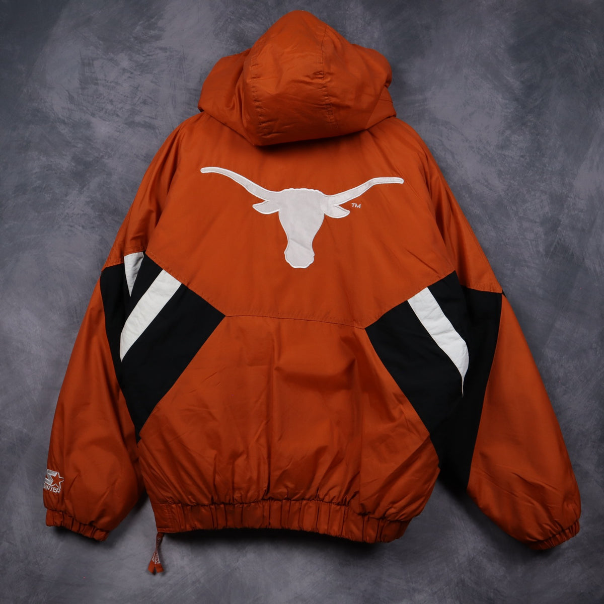 90s Orange Texas Longhorns Starter Hooded Pullover Jacket 5922