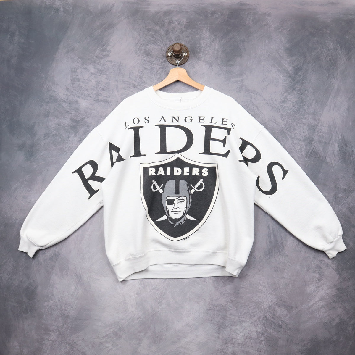 90s White Los Angeles Raiders Wraparound Crewneck Sweatshirt 6428