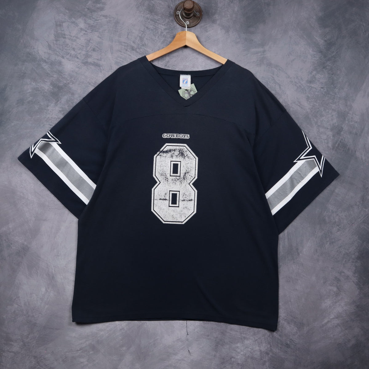 90s Navy Blue Dallas Cowboys Troy Aikman #8 Jersey Shirt 6650