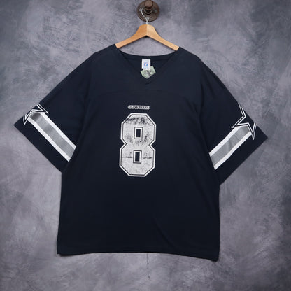 90s Navy Blue Dallas Cowboys Troy Aikman #8 Jersey Shirt 6650
