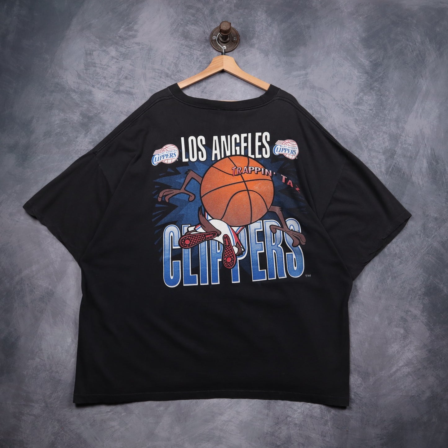 1994 Black Los Angeles Clippers Taz Shirt 4917