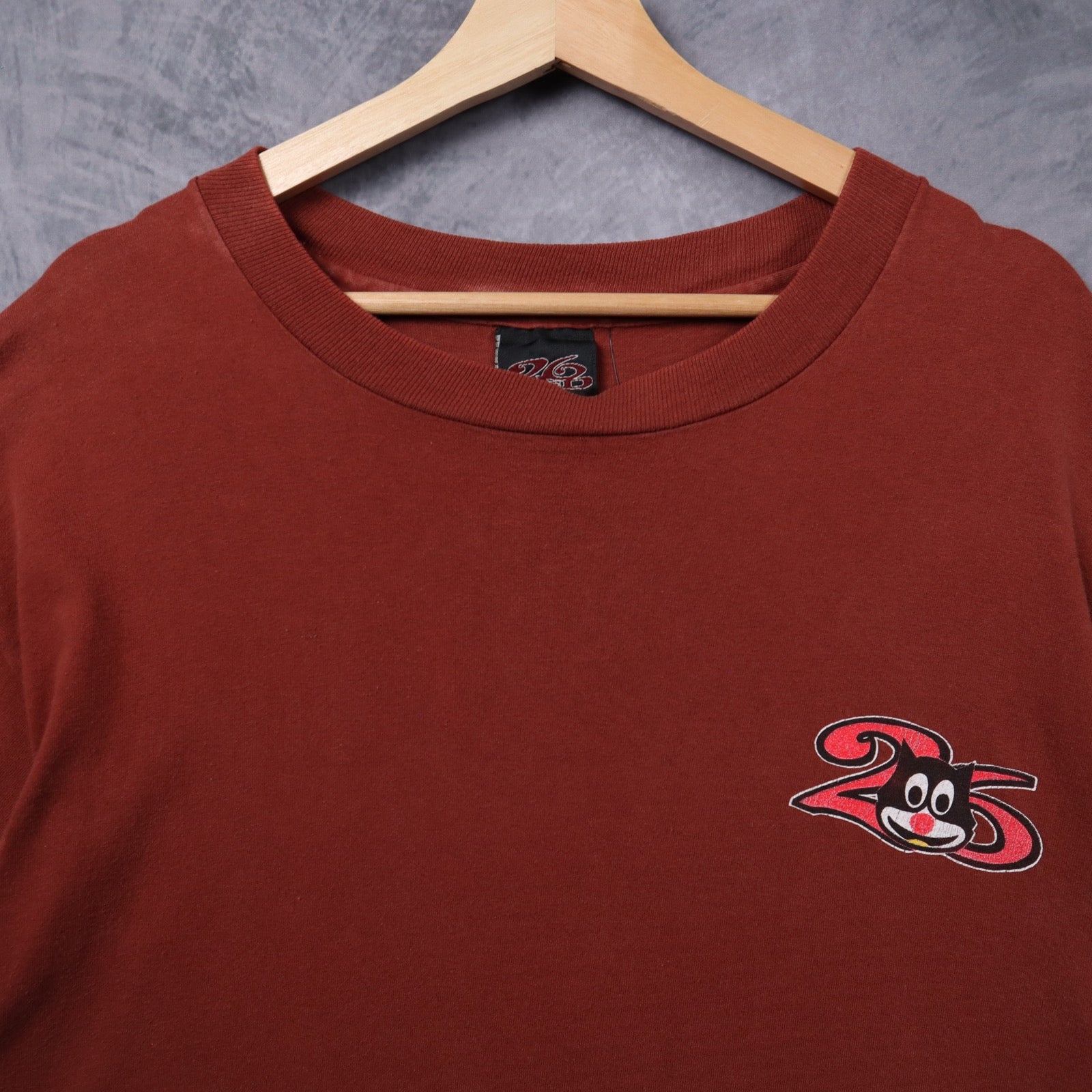 90s Burgundy Felix The Cat Big Face Shirt 5455