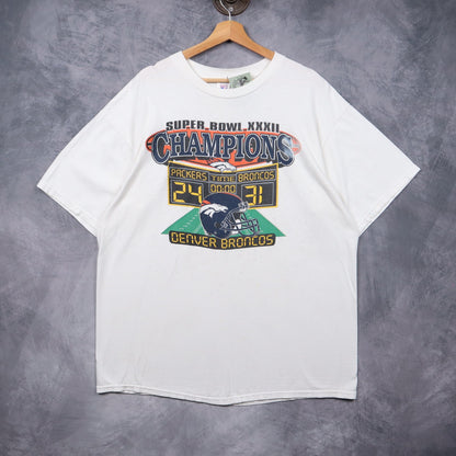 1998 White Denver Broncos Super Bowl XXXII Champions Shirt 6713