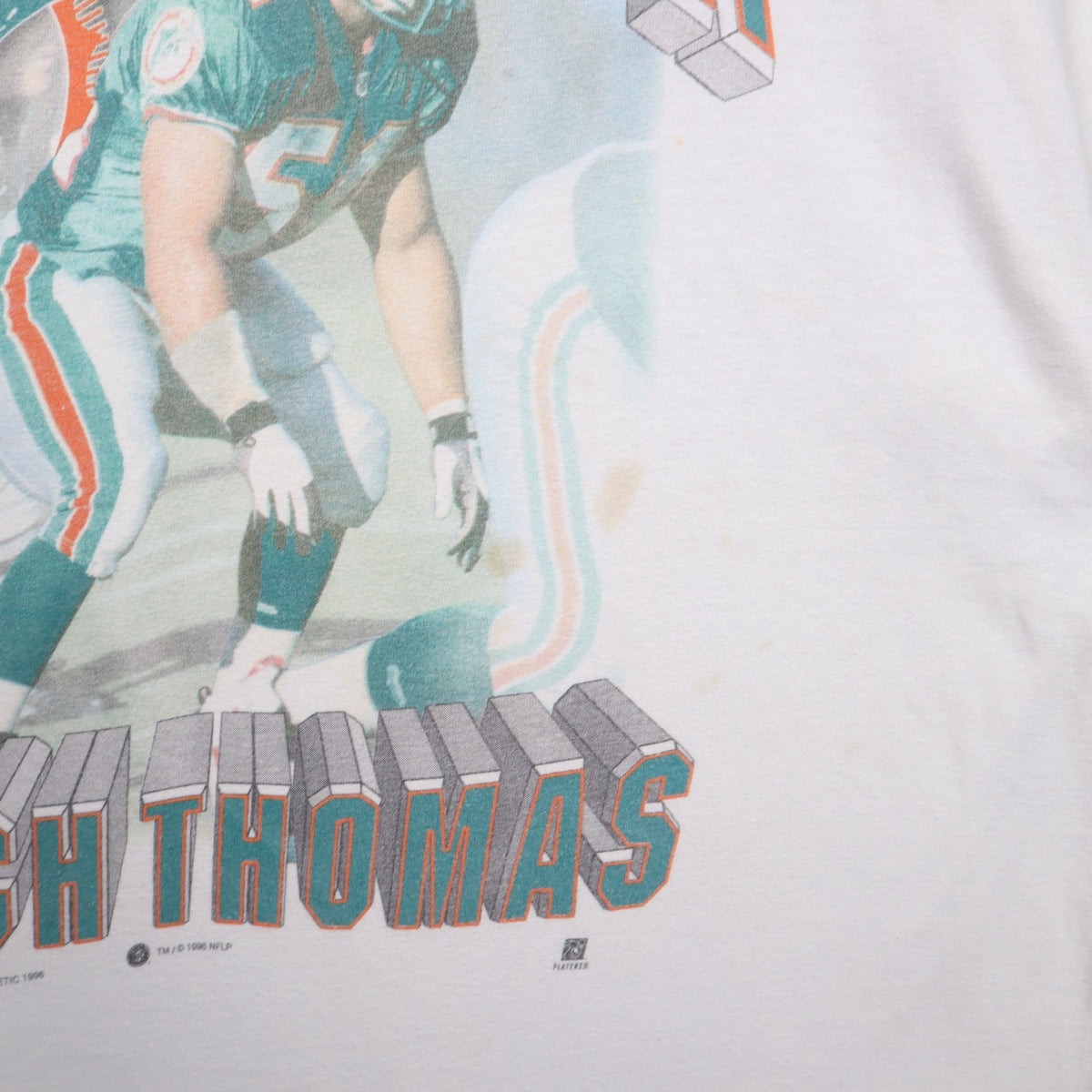 1996 White Zach Thomas Miami Dolphins Zach-Attack Shirt 6632