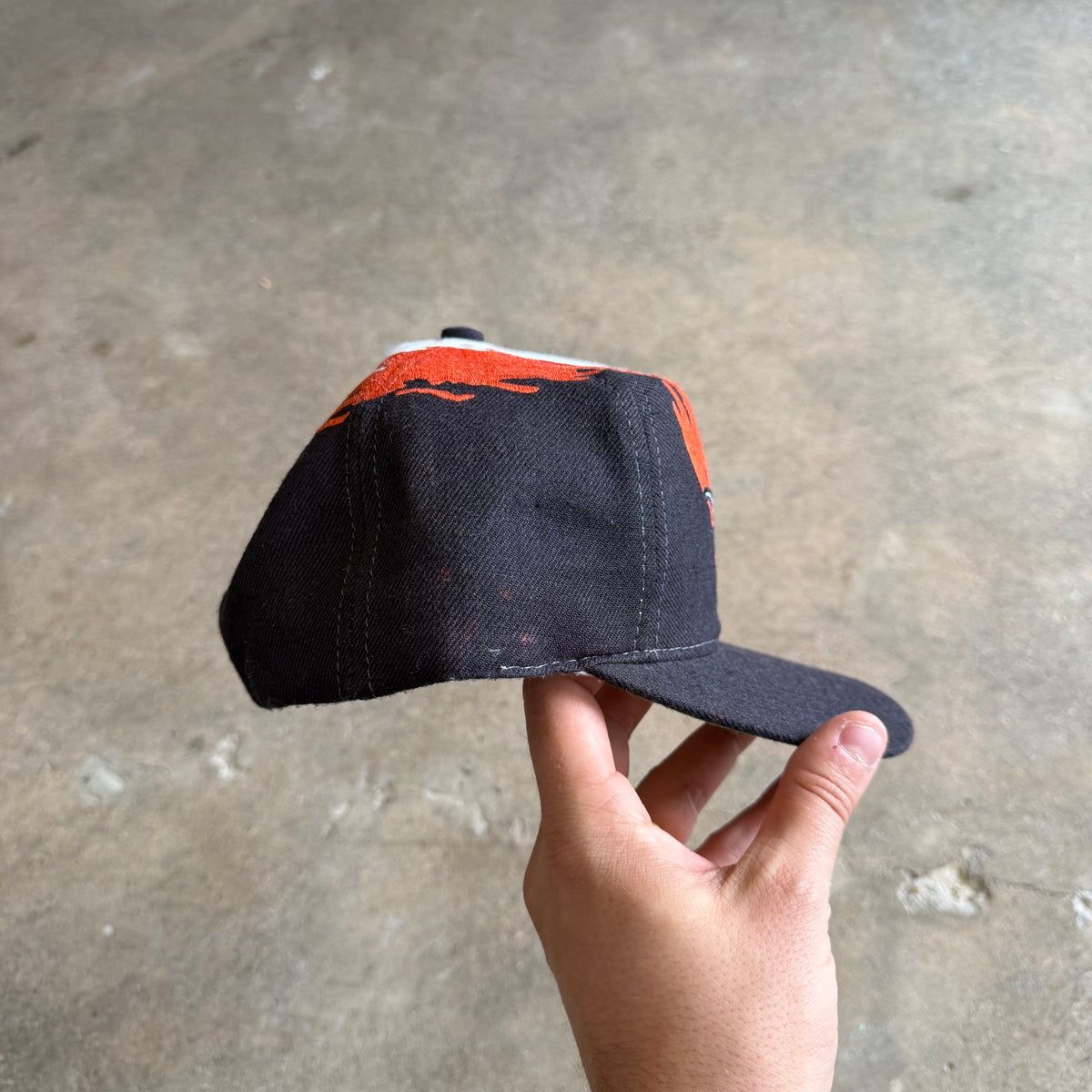 90s Black Texas Longhorns Logo Athletic Splash Snapback Hat 5779