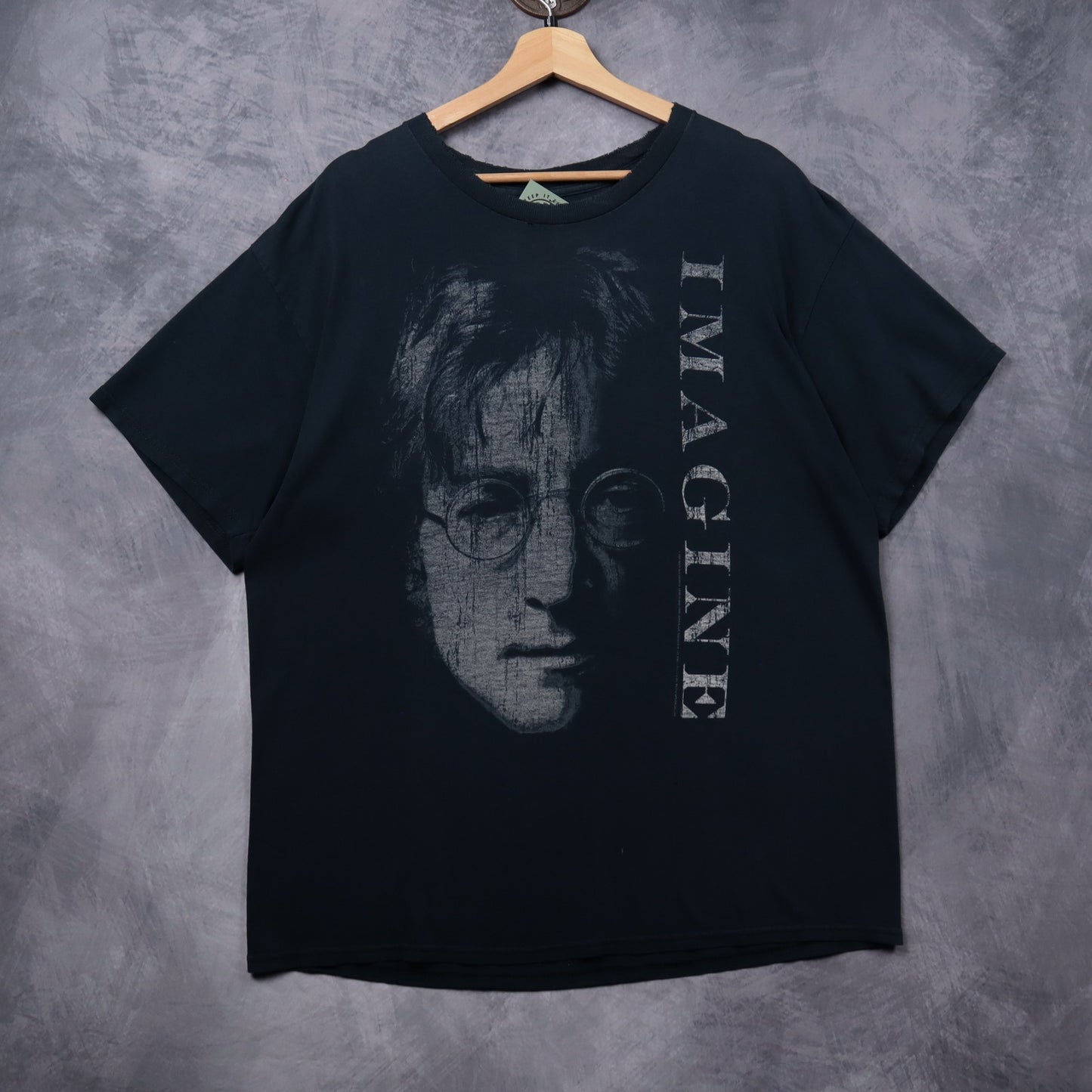 Early 00s Faded Black John Lennon Imagine Shirt 5371