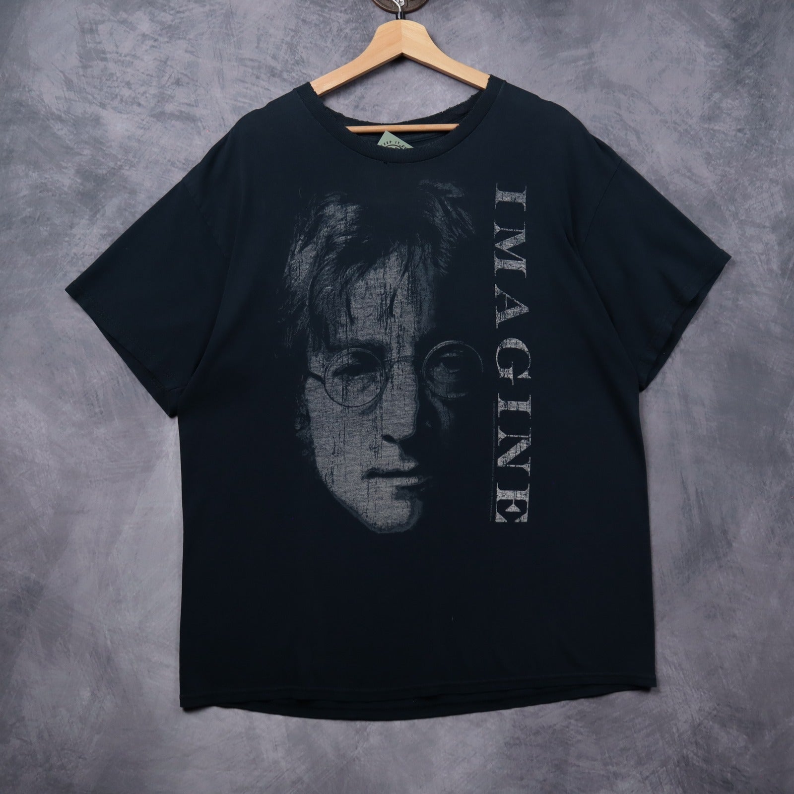Early 00s Faded Black John Lennon Imagine Shirt 5371