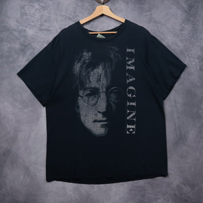 Early 00s Faded Black John Lennon Imagine Shirt 5371