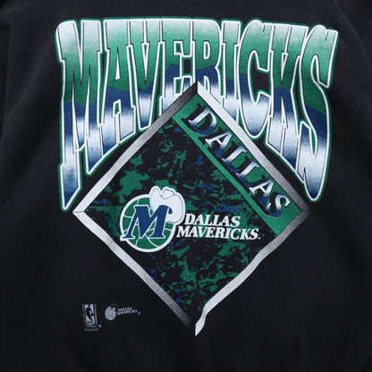 90s Faded Black Dallas Mavericks Zubaz Crewneck Sweatshirt 5541