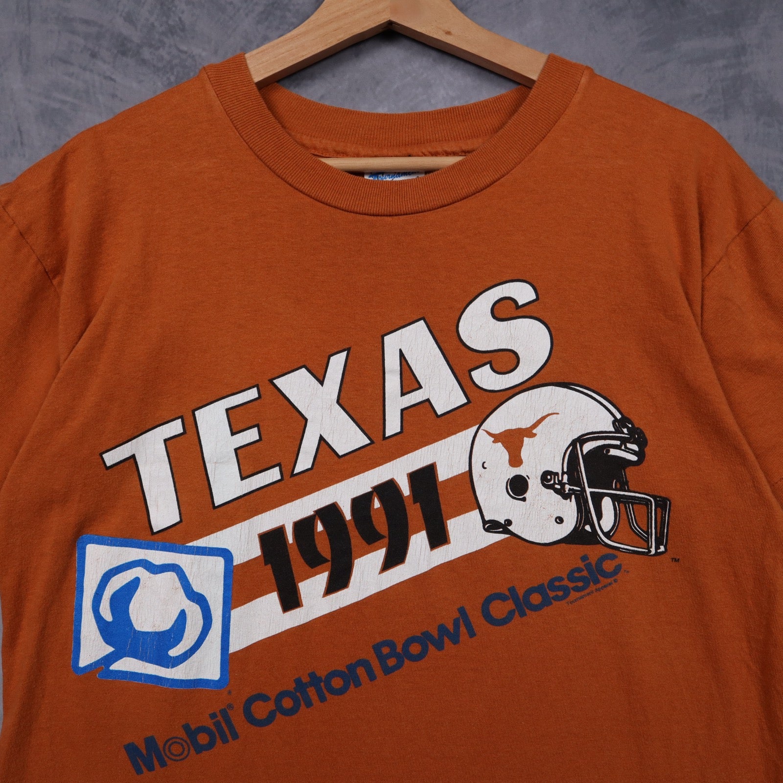1991 Orange Texas Longhorns Mobil Cotton Bowl Classic Shirt 5855