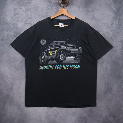00s Black Vintage Speed Shootin' For The Moon Shirt 7244